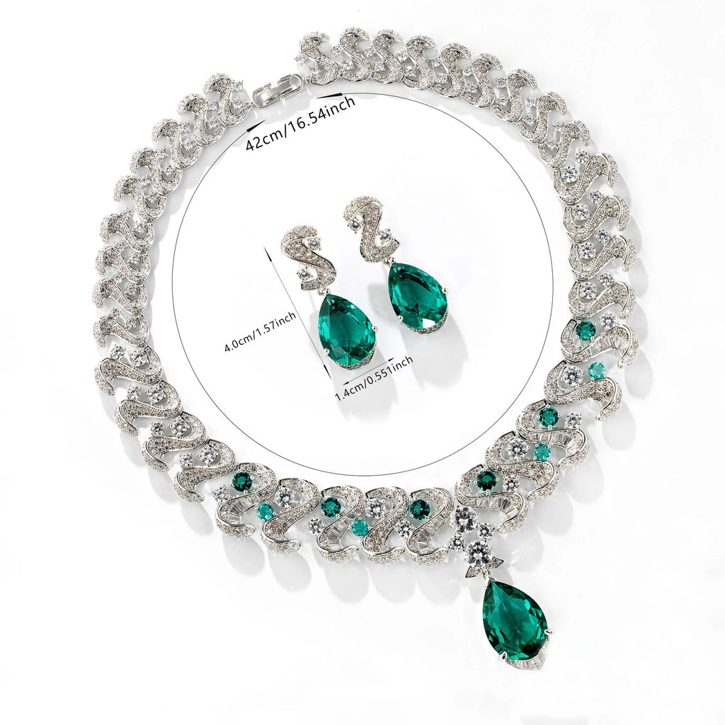 HIBRIDE Popular European and American Style High-class Women's Jewelry Necklace Earring Set Holiday Wedding Daily Gift S-1138