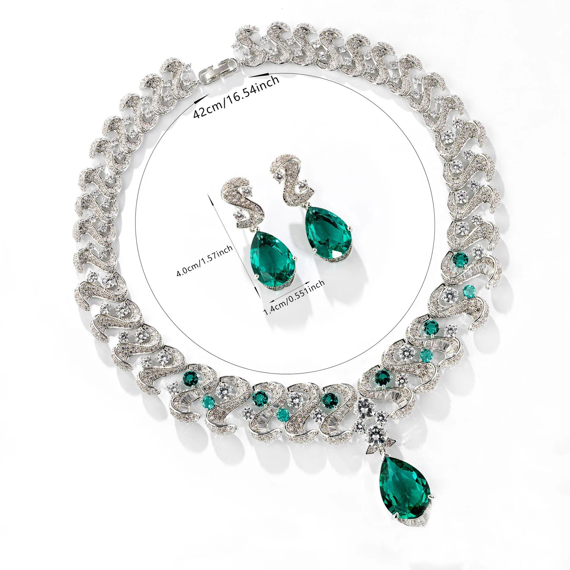 HIBRIDE Popular European and American Style High-class Women's Jewelry Necklace Earring Set Holiday Wedding Daily Gift S-1138