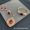 Natural Jade & Agate 4-Piece Jewelry Set