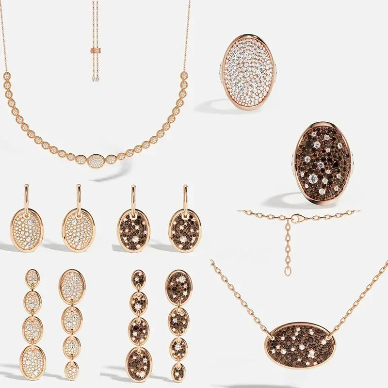 Diamond Earrings, Necklace & Bracelet Set – 925 Silver